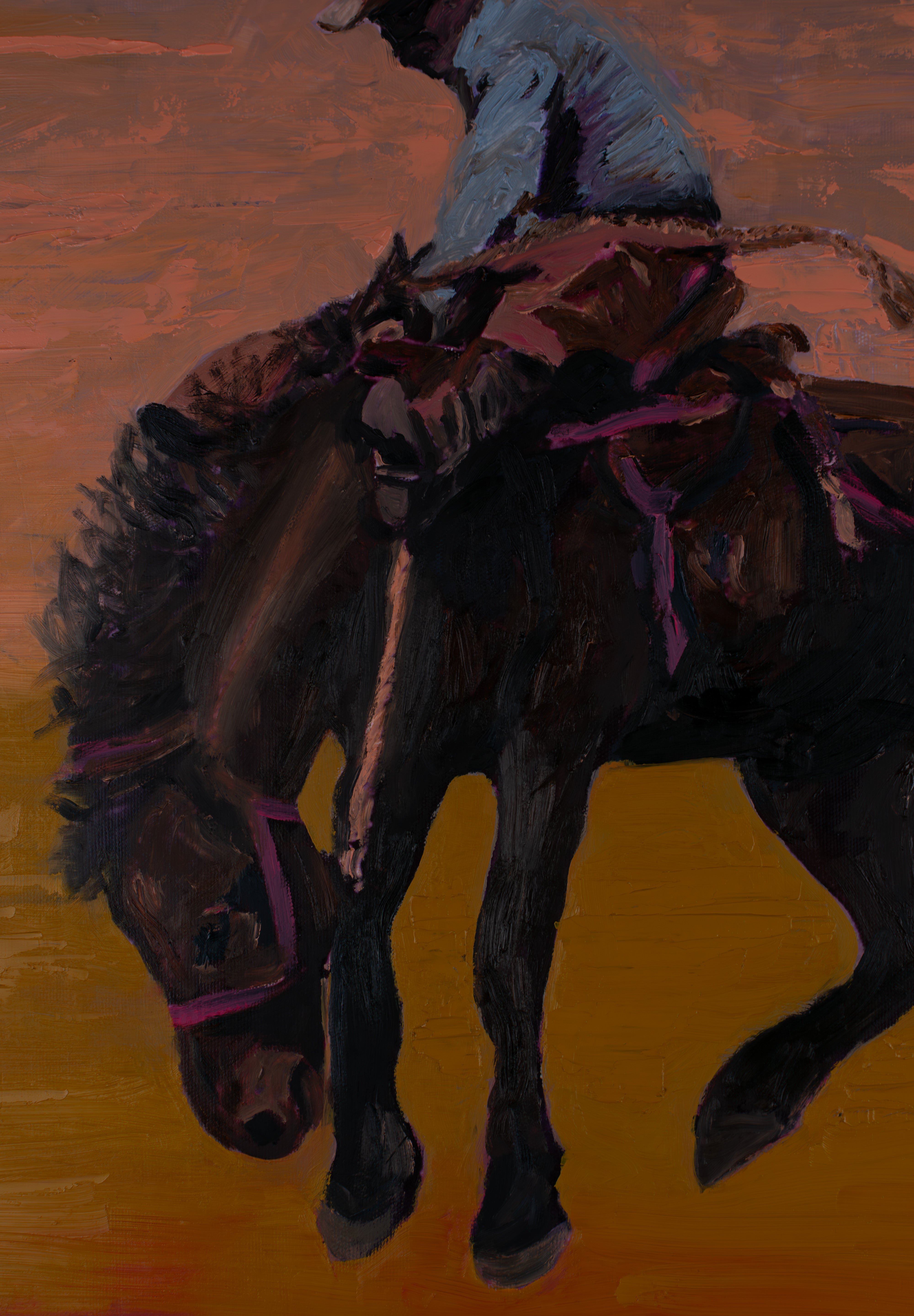 The Weight of Staying — Original Artwork by Papayon | Oil on canvas board, 2026