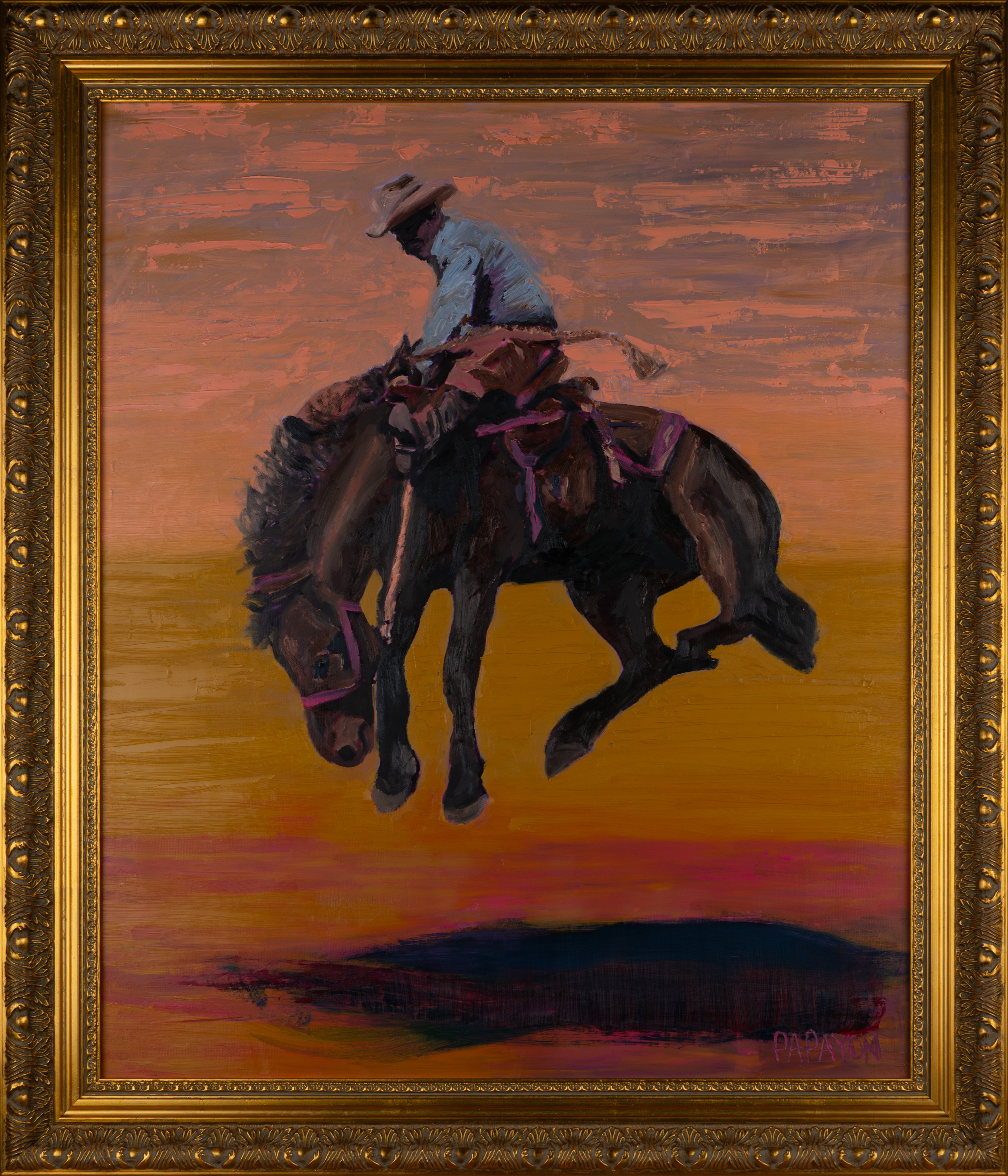 The Weight of Staying — Original Artwork by Papayon | Oil on canvas board, 2026