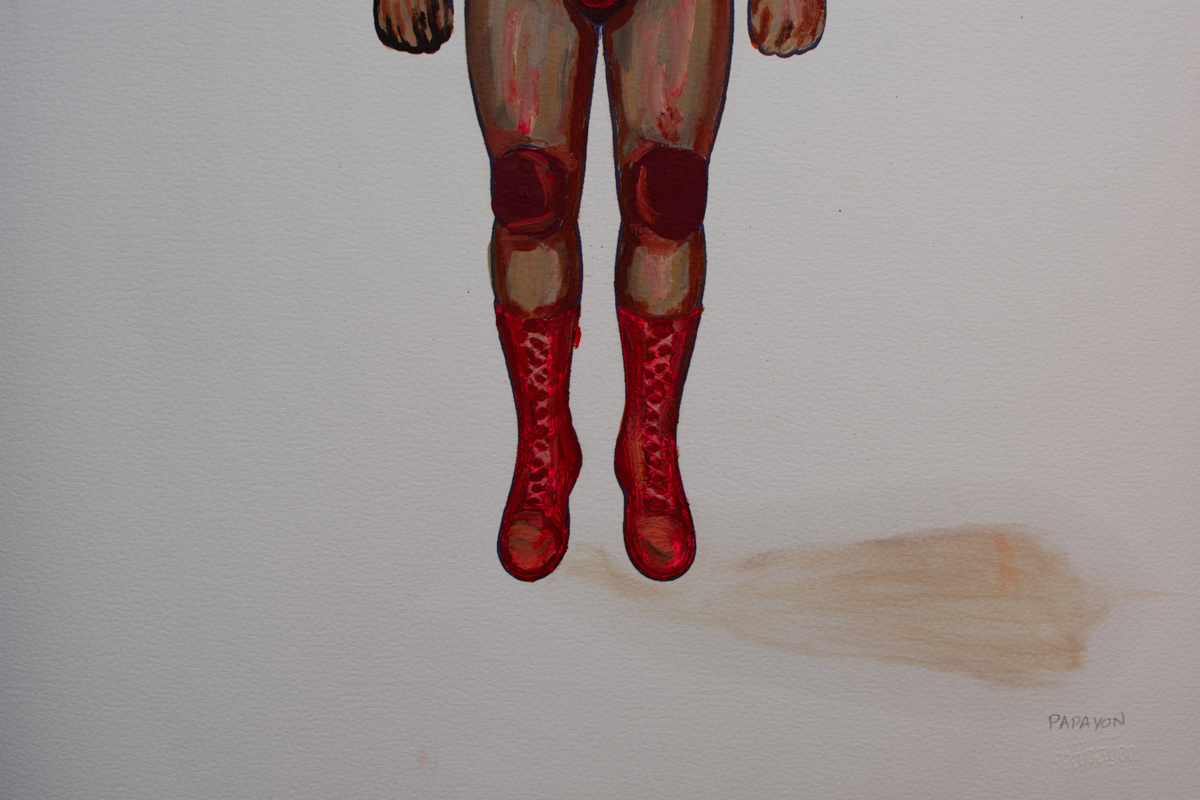 The Hanging Man VII (The Wrestler) — Original Artwork by Papayon - Oil Mixed media on Cotton Paper