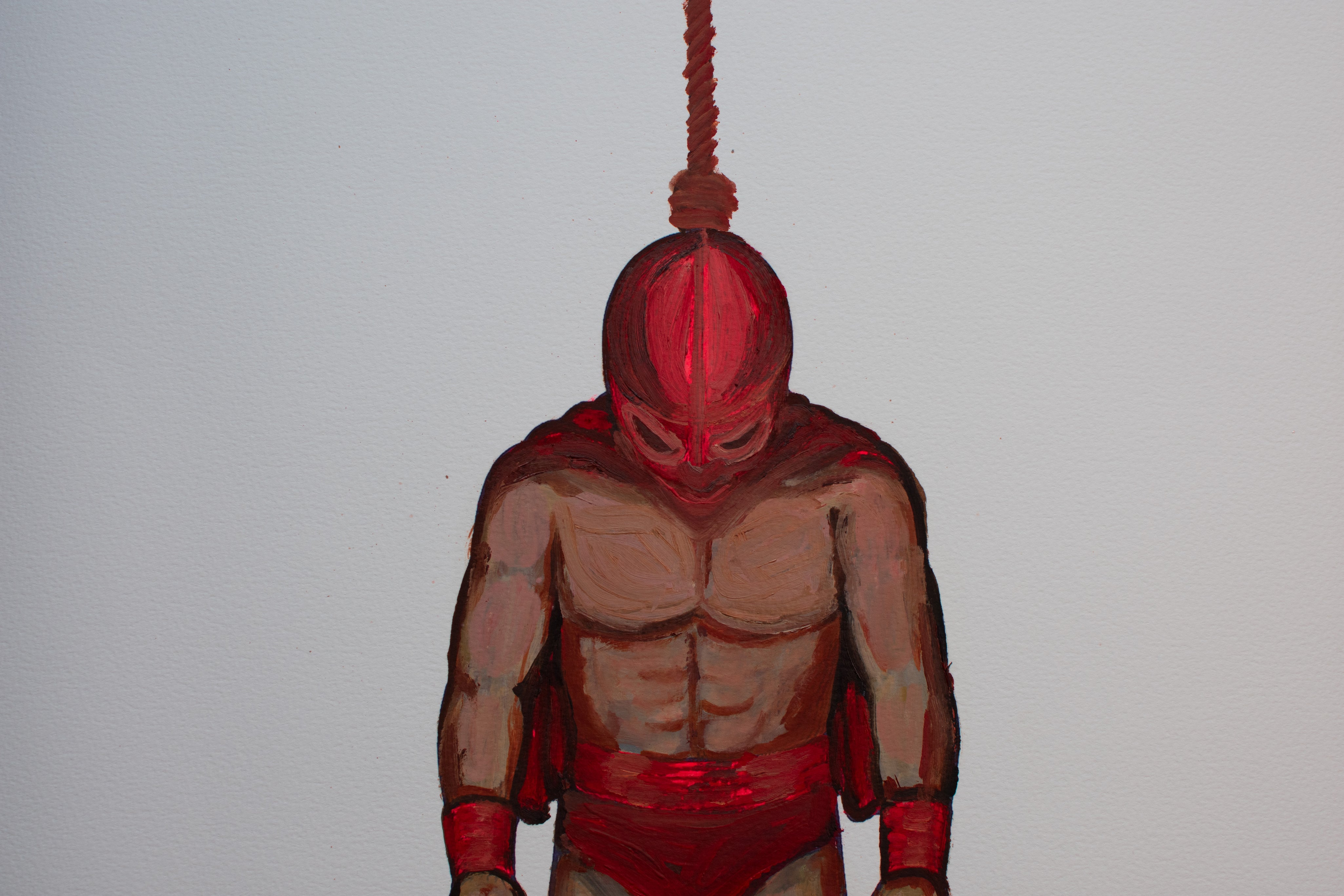 The Hanging Man VII (The Wrestler) — Original Artwork by Papayon - Oil Mixed media on Cotton Paper