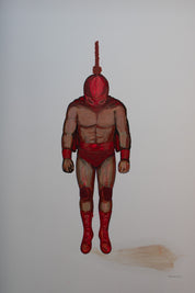 The Hanging Man VII (The Wrestler) — Original Artwork by Papayon - Oil Mixed media on Cotton Paper