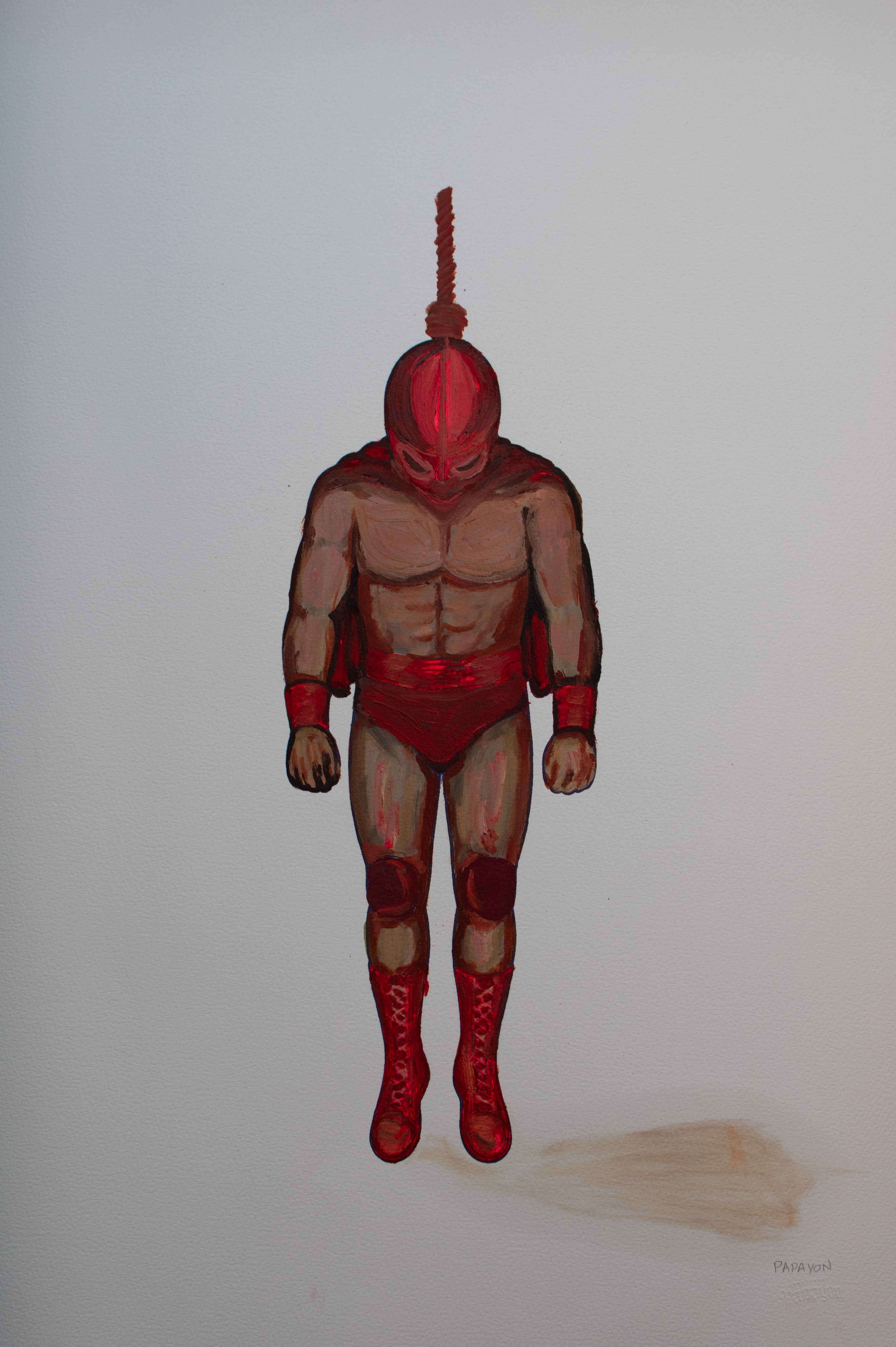 The Hanging Man VII (The Wrestler) — Original Artwork by Papayon - Oil Mixed media on Cotton Paper