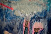 The Eighth Fall — Original artwork by Papayon – Mixed media encaustic on canvas cardboard