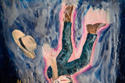 The Eighth Fall — Original artwork by Papayon – Mixed media encaustic on canvas cardboard
