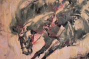 The Man Who Refuses to Stay Down — Original artwork by Papayon – Encaustic, ink and oil on canvas