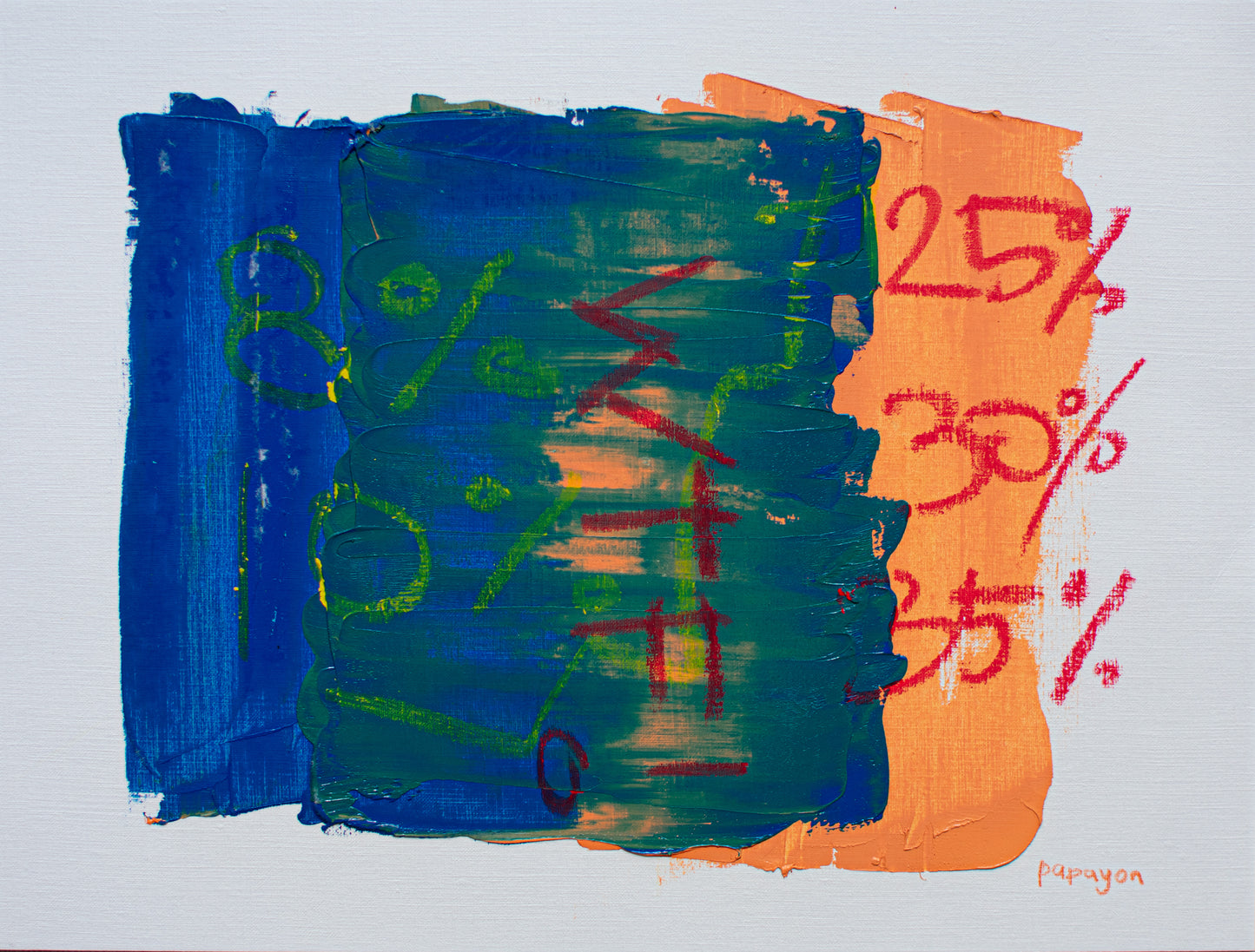 The Price of It All — Oil on paper by Papayon