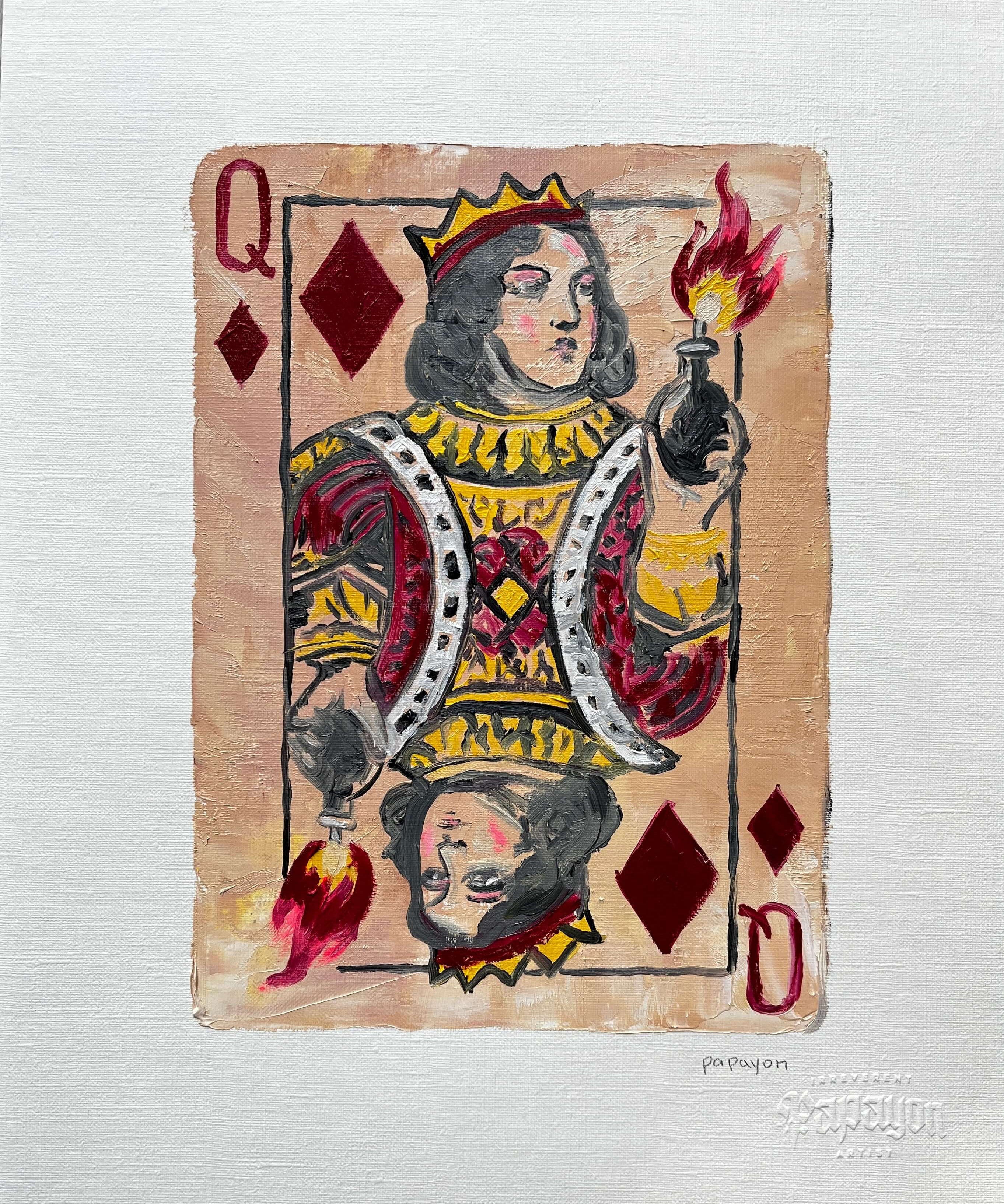 Oil on paper painting by Papayon