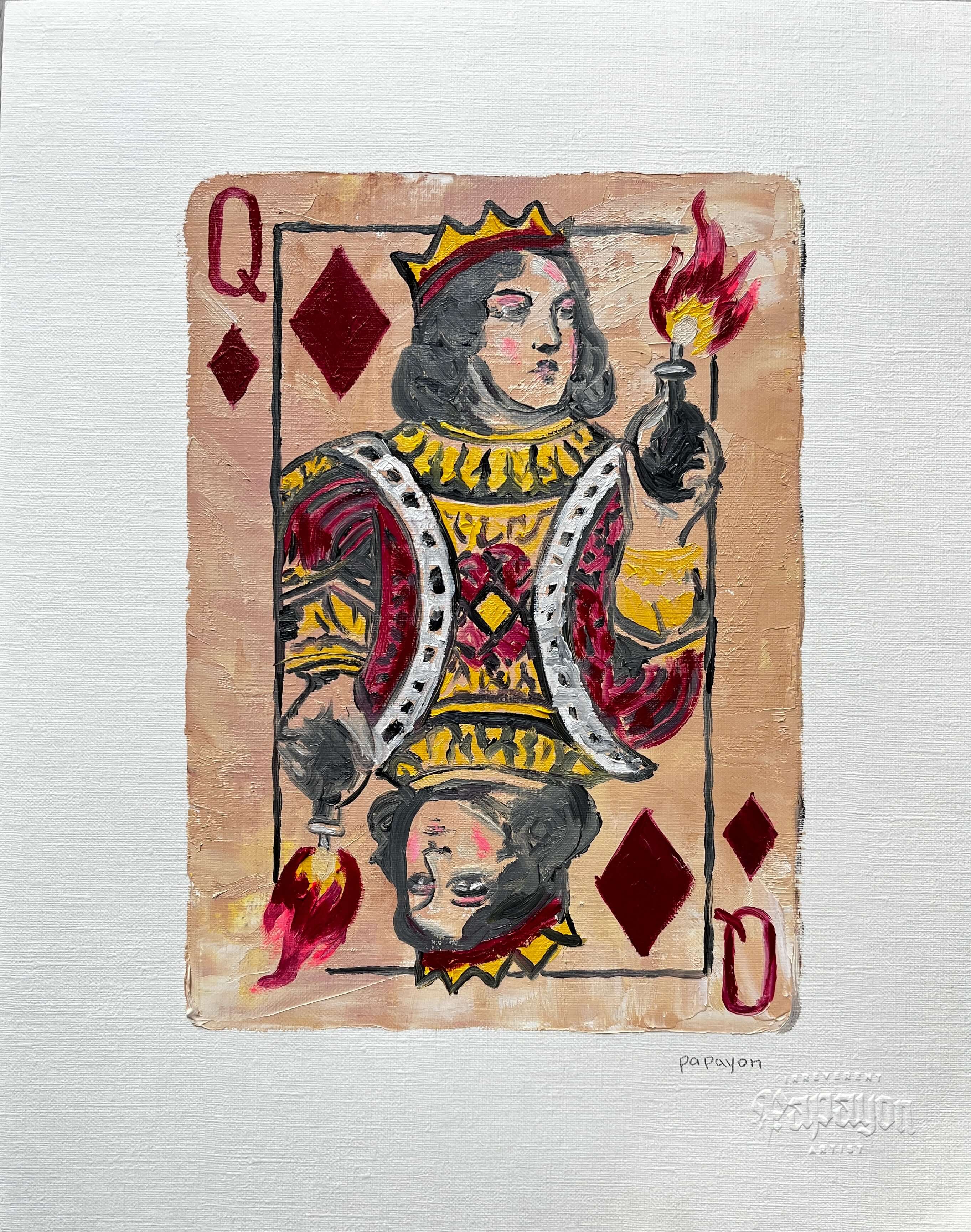 Oil on paper painting by Papayon
