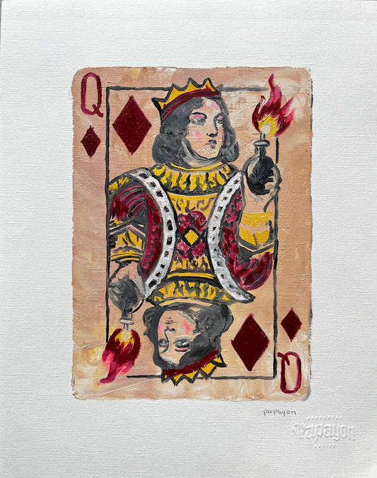 Oil on paper painting by Papayon