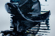 The Weight Beneath the Hat — Original artwork by Papayon – Cyanotype and ink on paper