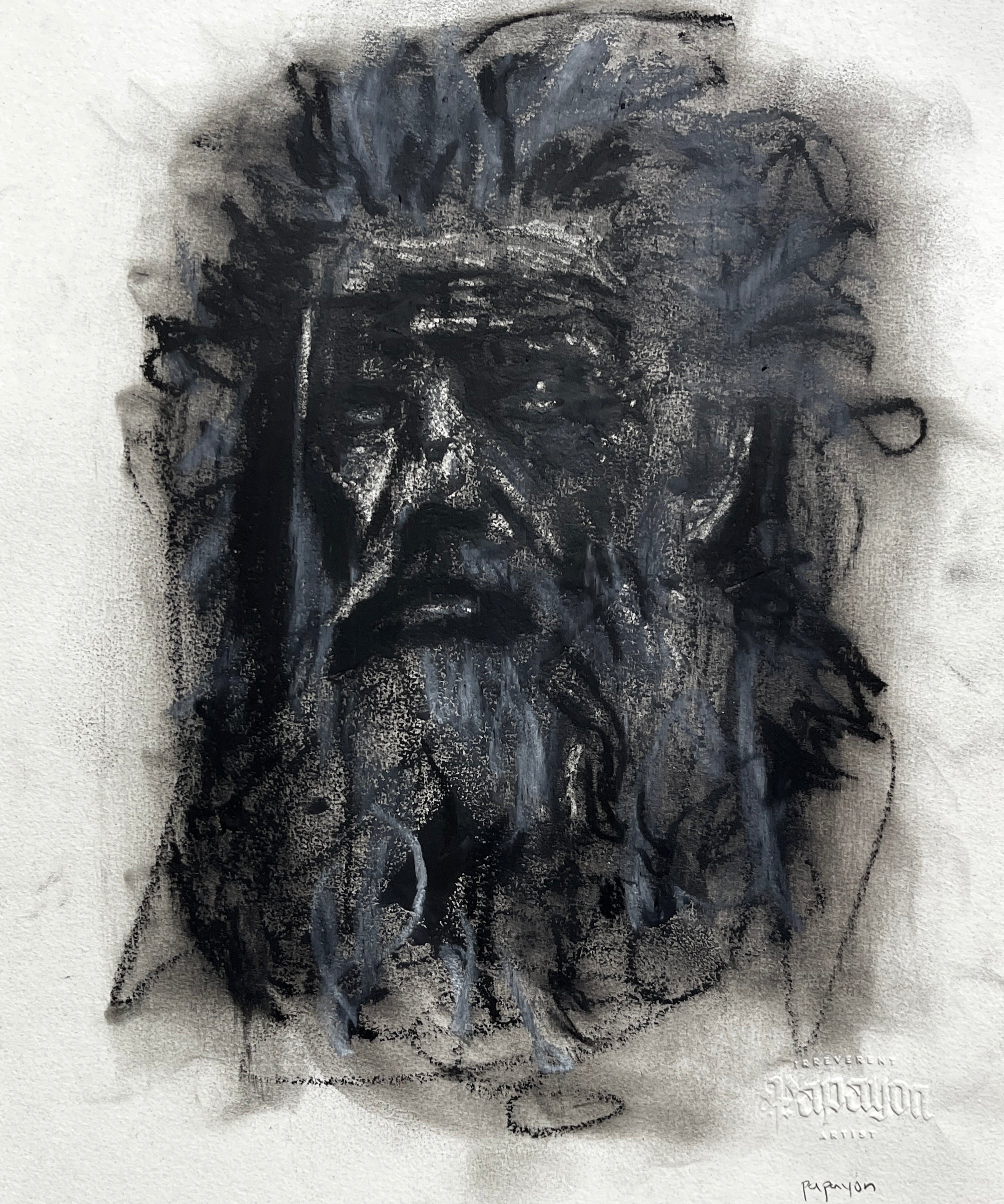 Charcoal on paper by paper