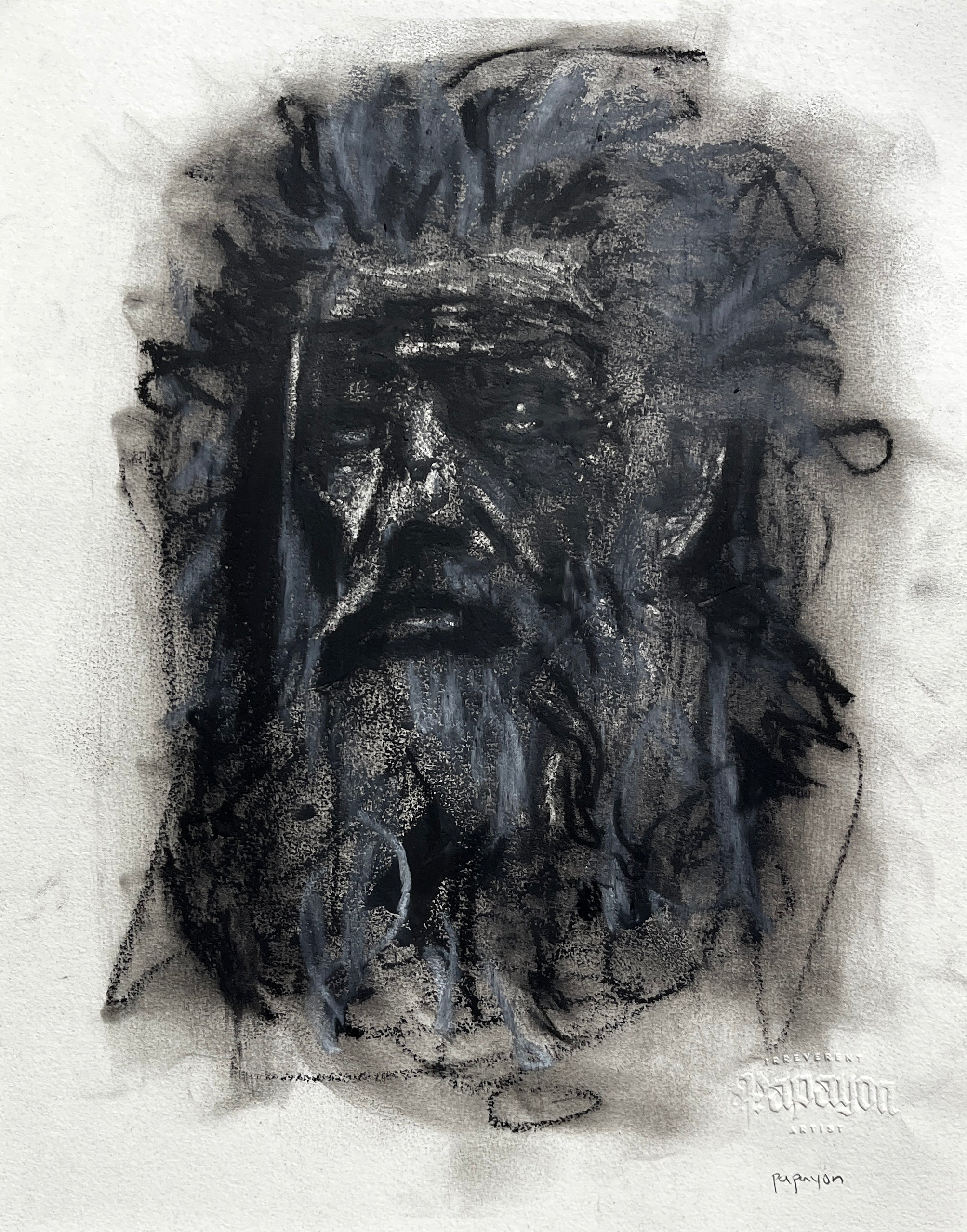 Charcoal on paper by paper