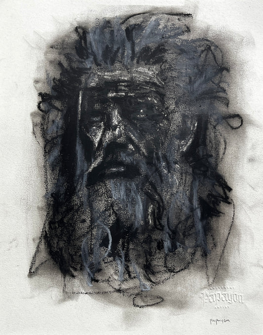 Charcoal on paper by paper