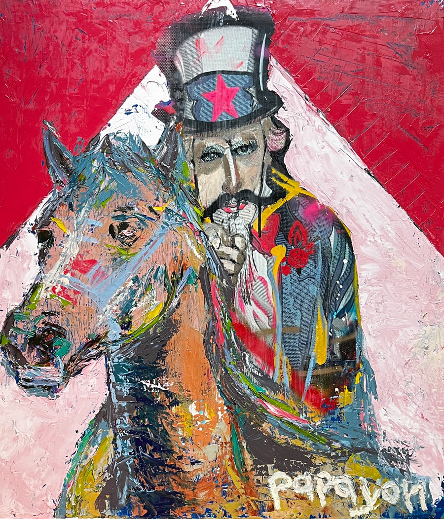 El Tío Sam cabalga — Óleo sobre lienzo de Papayon