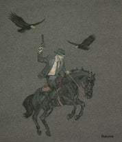 Where the Vultures Gather — Original Artwork by Papayon | Oil on raw linen 2025