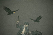 Where the Vultures Gather — Original Artwork by Papayon | Oil on raw linen 2025