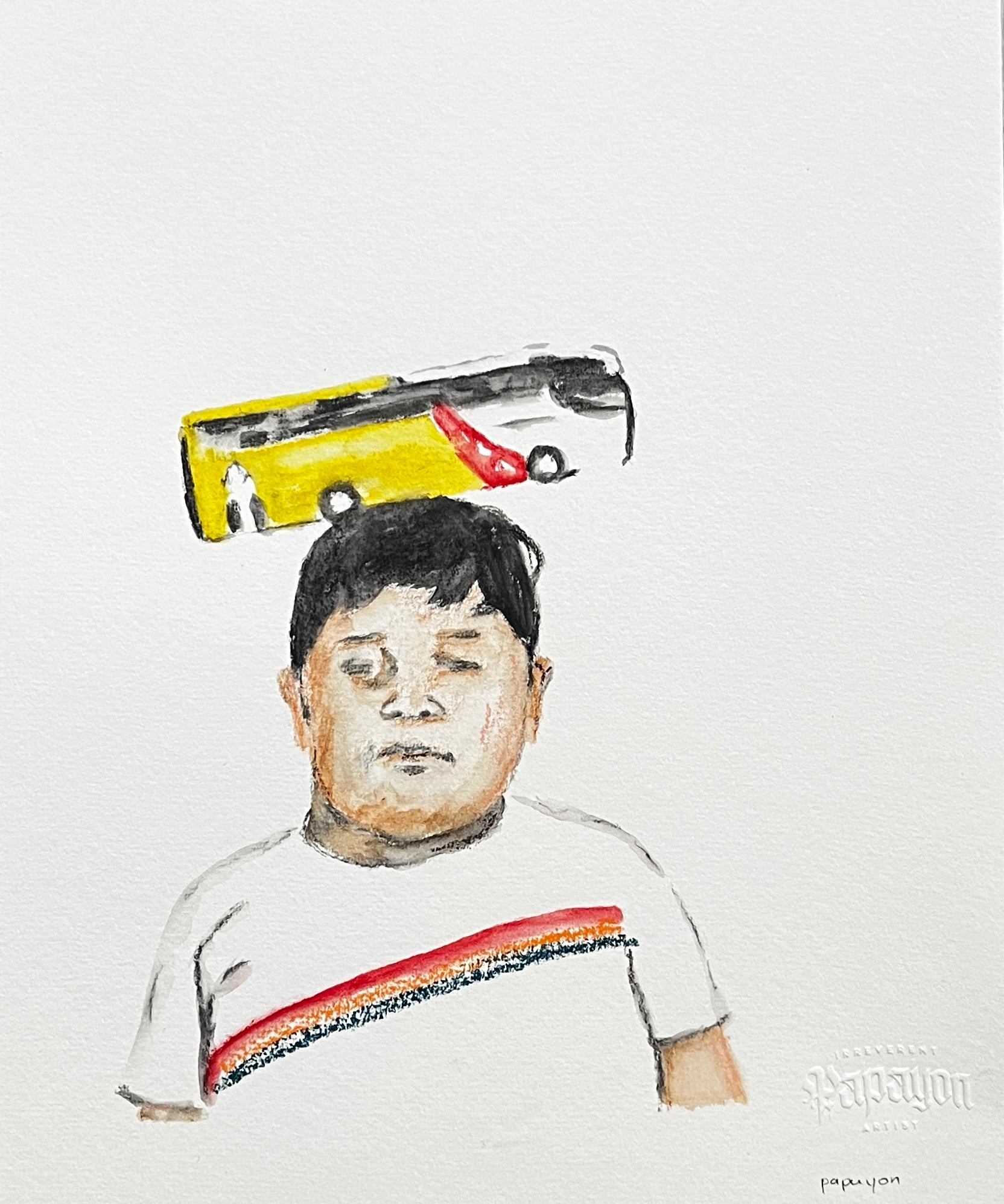 Watercolor on paper by papayon