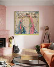 Whispers of the Revered — Original artwork by Papayon – Mixed media cyanotype on canvas