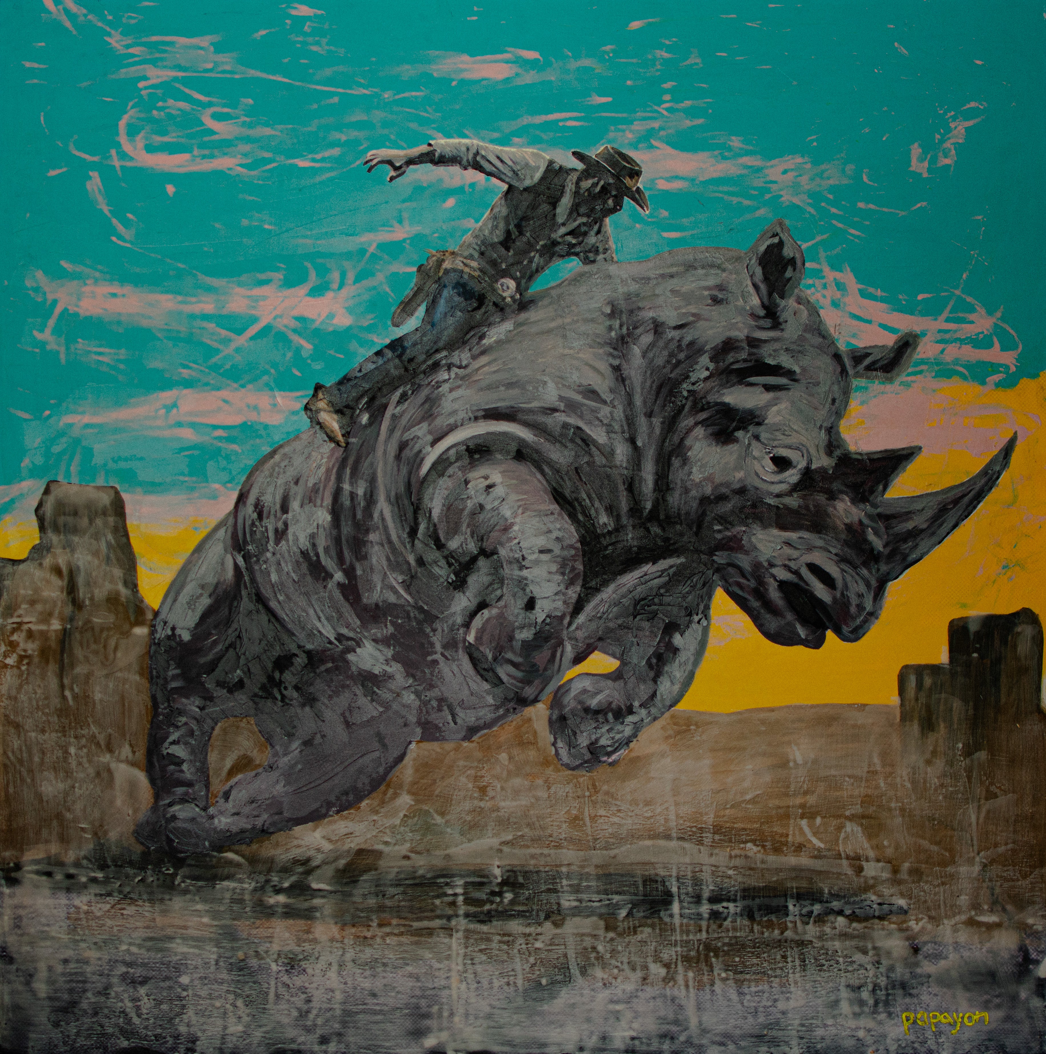Original artwork by Papayon – Mixed media on canvas