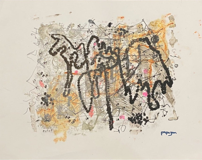 Mixed media abstract by Papayon