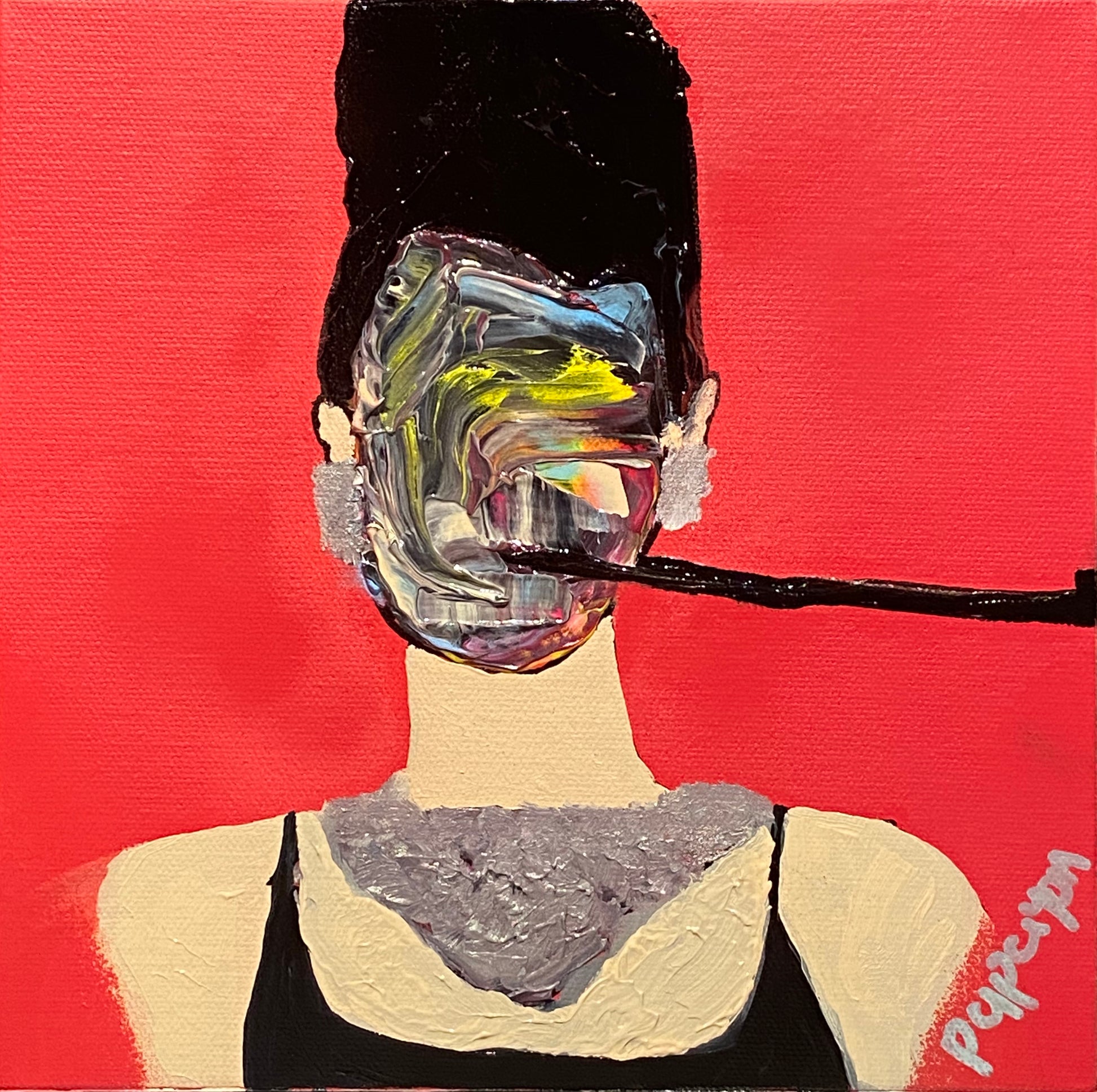 Mixed media portrait by Papayon