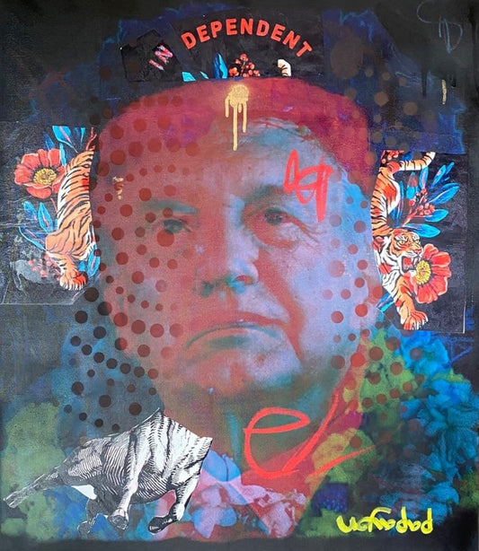 Mixed media on canvas by Papayon