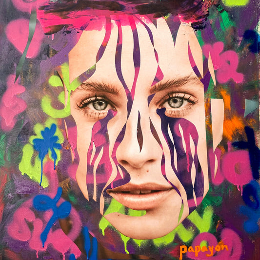 Portrait — Mixed media on canvas by Papayon