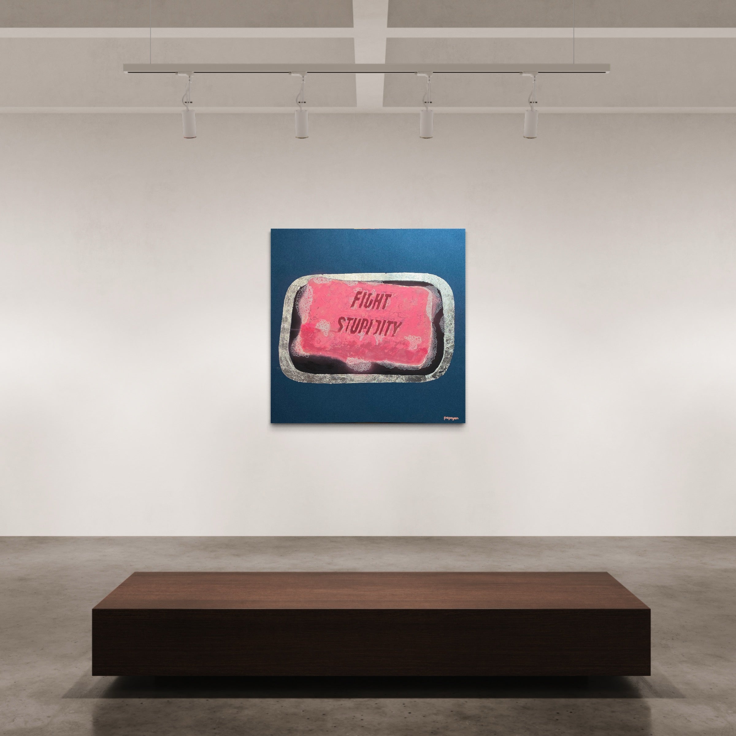 Fight soap — Mixed media on linen by Papayon