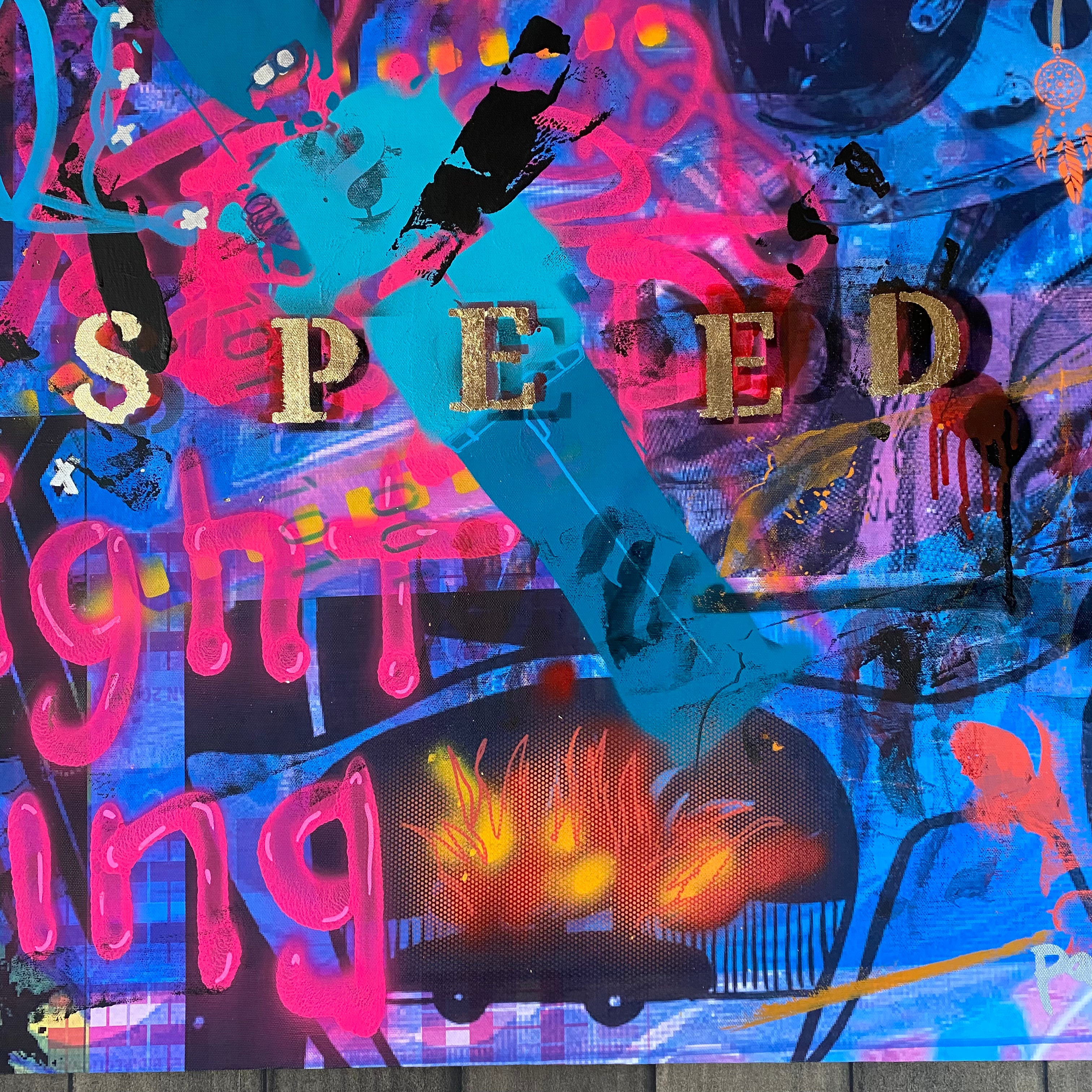 No driver — Mixed media on canvas by Papayon