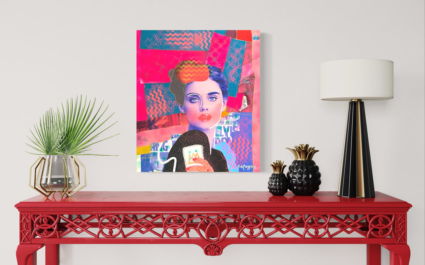 Pink — Mixed media on canvas by Papayon