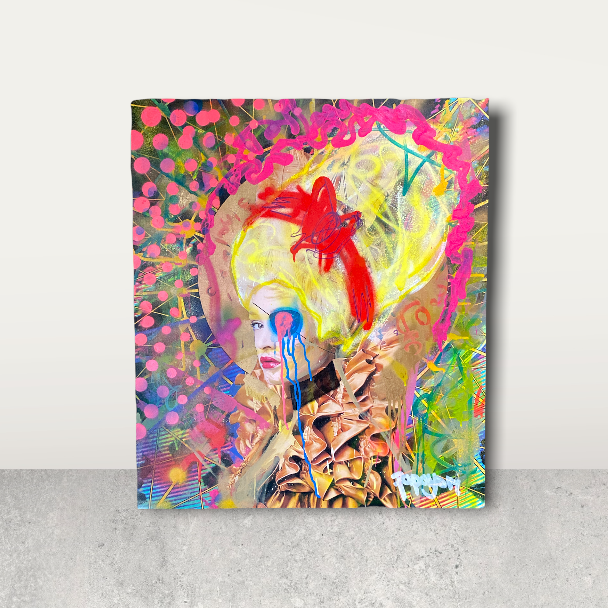 10 reasons I don’t give a f*ck canvas — Mixed media intervention by Papayon