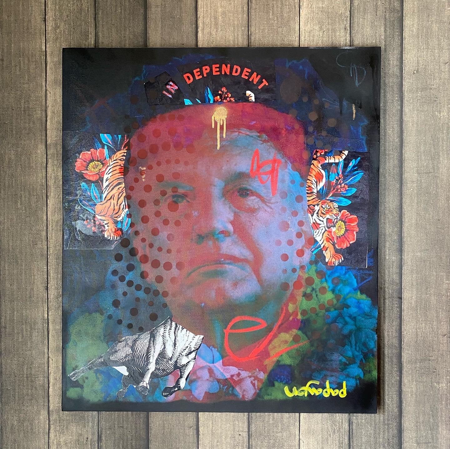 Dependent — Mixed media on canvas by Papayon