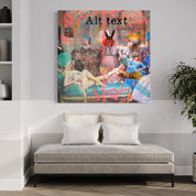 Alt text canvas — Mixed media on canvas by Papayon